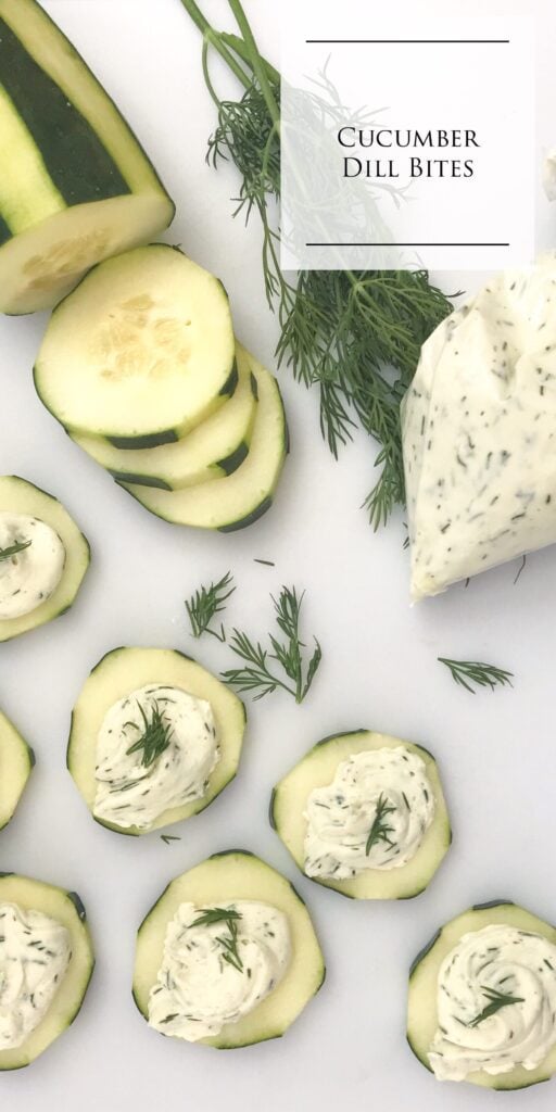 Fresh cucumber dill bites appetizer