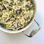 Mushroom Fettuccine is rich and decadent enough to make on a Saturday night alongside a bottle of wine. But easy enough with just a few ingredients to make on a weeknight. Lots of butter, cream, parmesan, and mushrooms. What's not to love? Recipe at KathleensCravings.com #creamypasta #mushroompasta