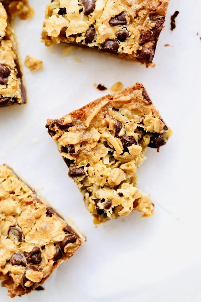 Cut gooey shortbread bars with bite