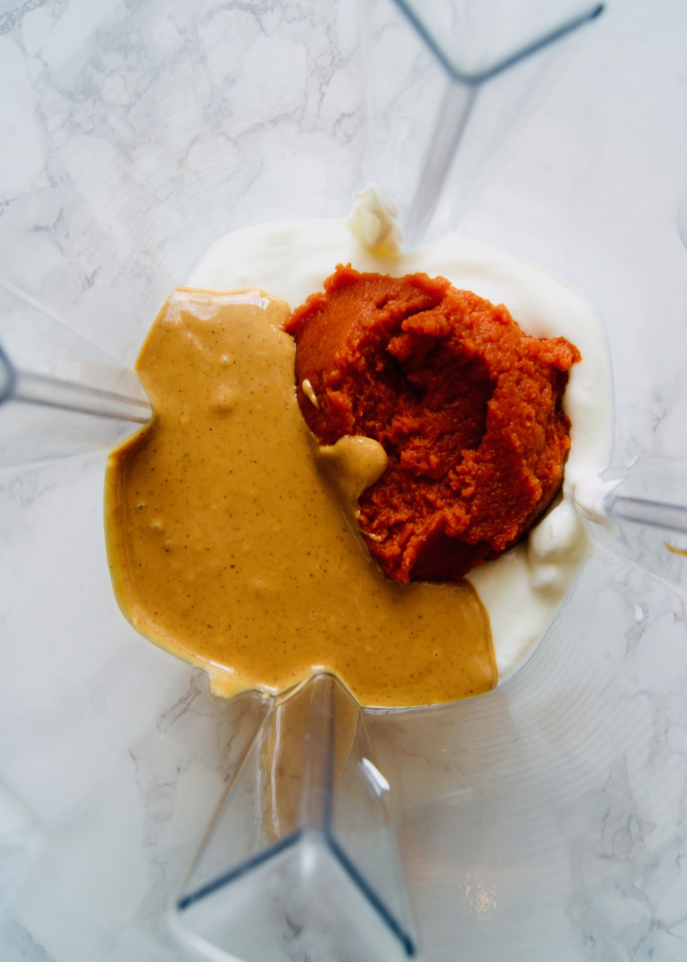 Pumpkin-peanut-butter-and-yogurt-in-blender