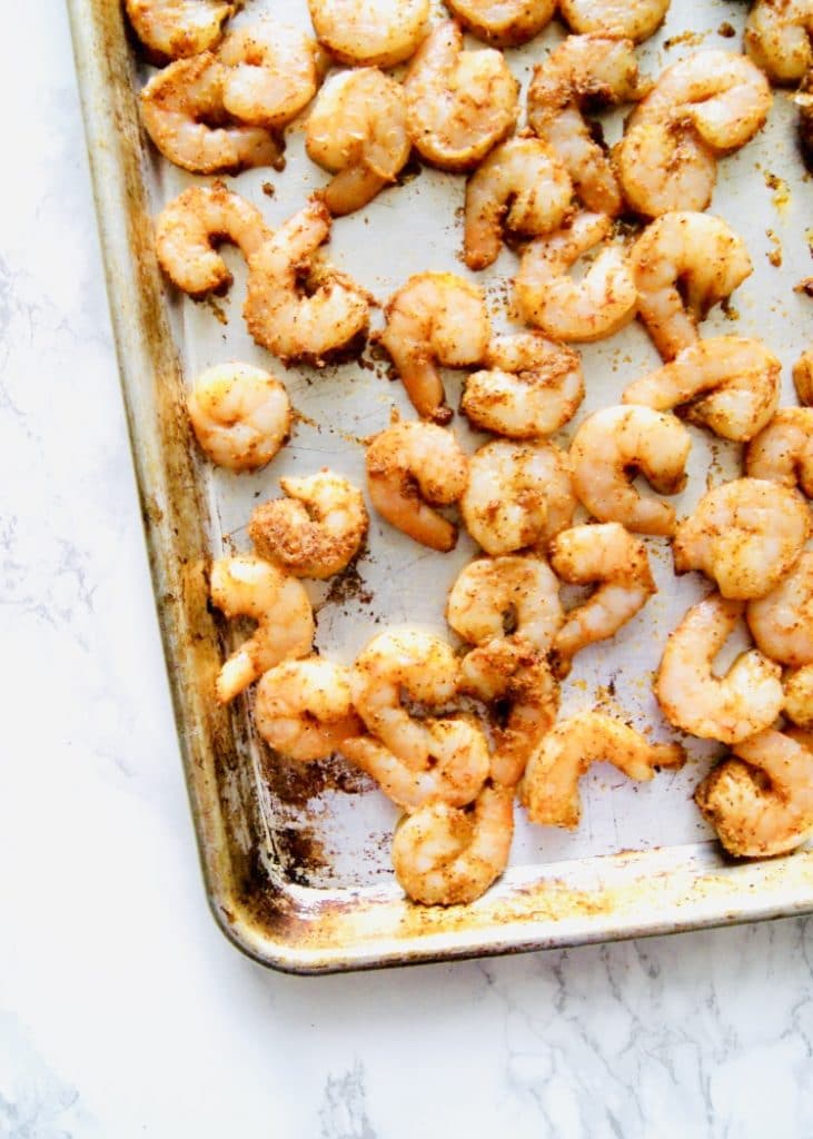 Roasted Shrimp on sheet pan