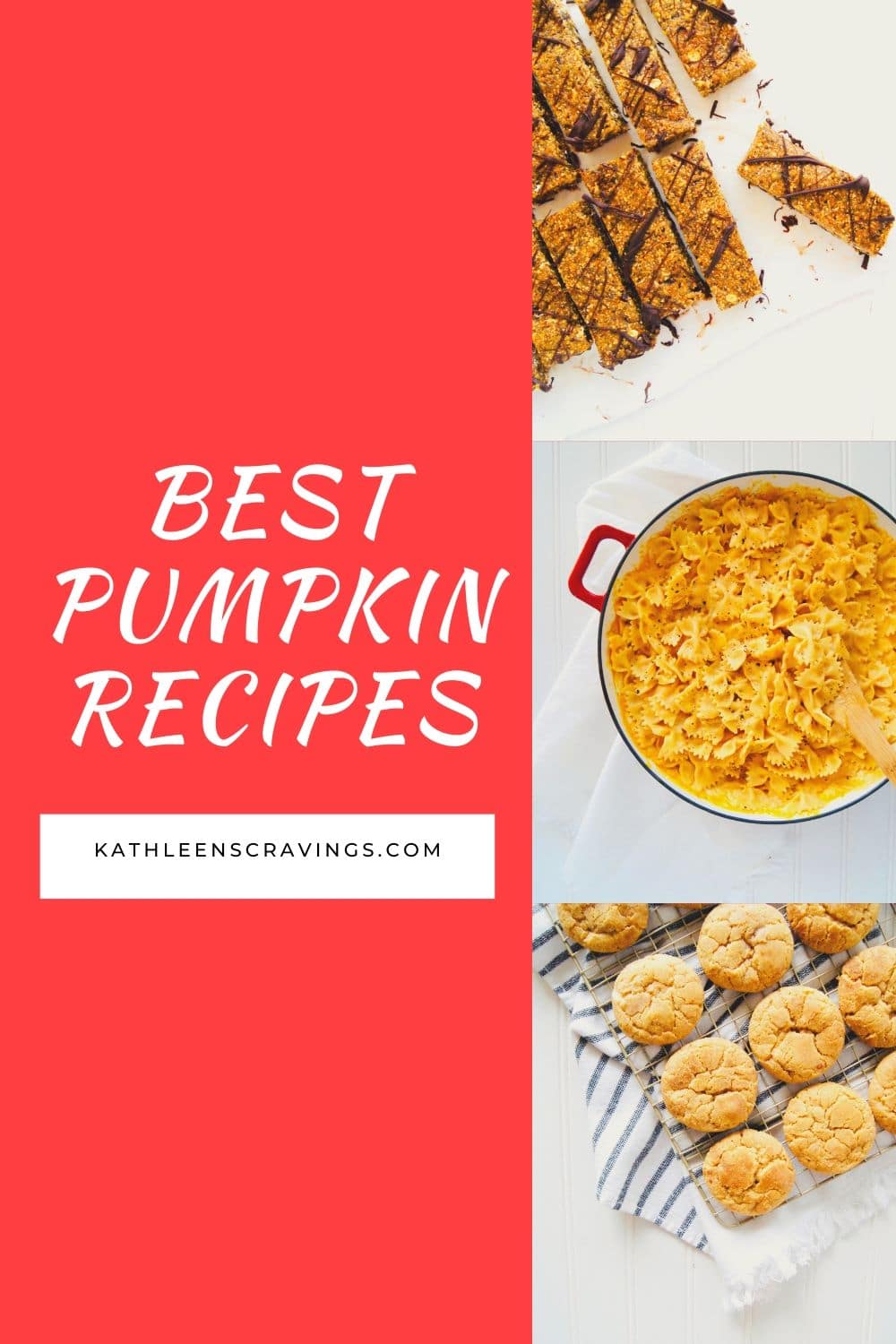 Best Pumpkin Recipes to use up your pumpkin puree! Lots of pumpkin ideas for your fall cooking and fall baking. KathleensCravings.com #pumpkin #pumpkinrecipes #pumpkinpuree #fallbaking #fallcooking