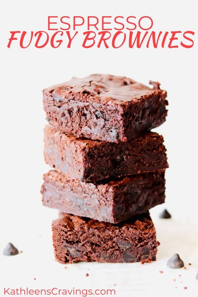 Espresso fudgy brownies stacked