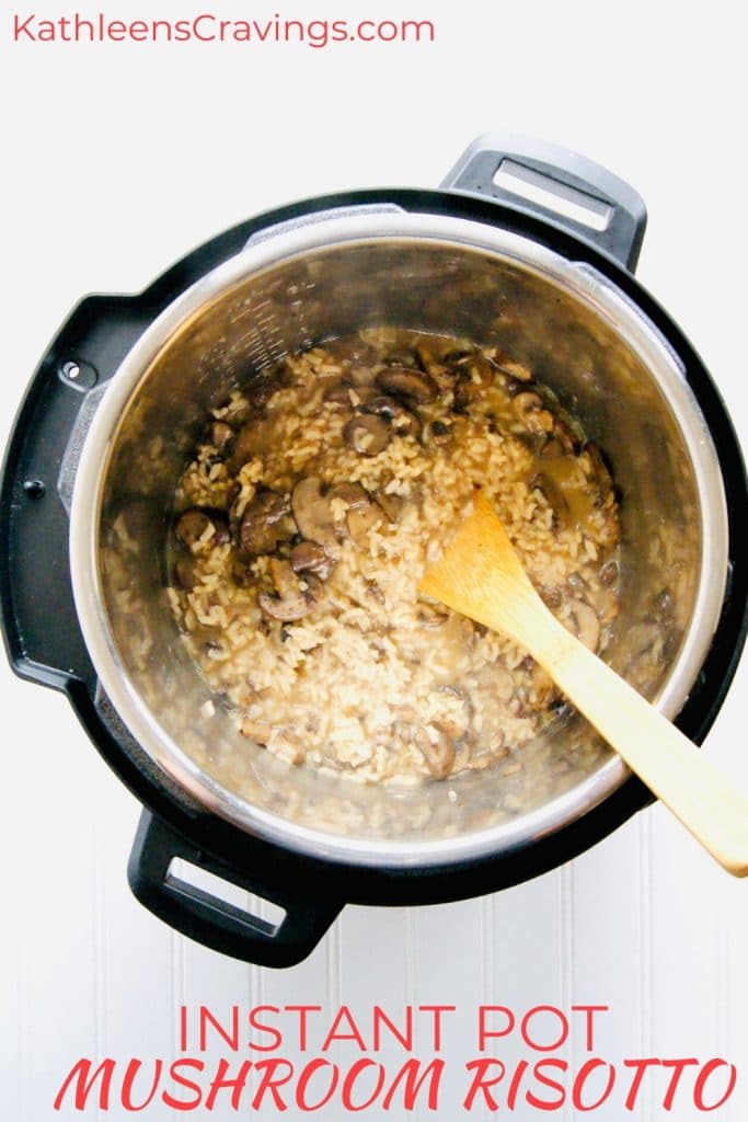 Instant Pot Mushroom Risotto with text