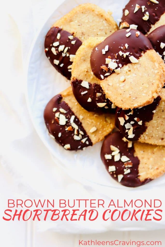 Brown Butter Almond Shortbread Cookies