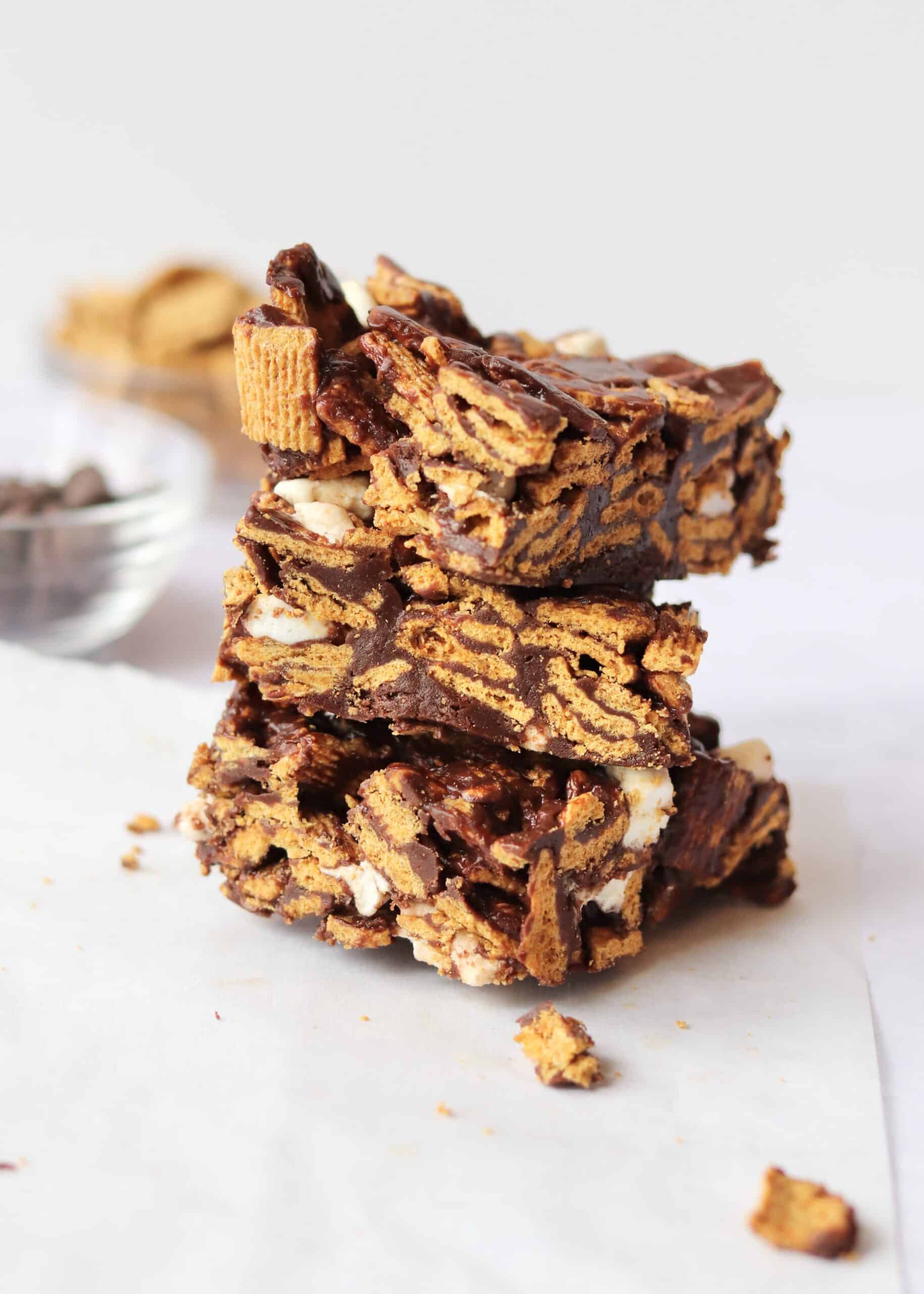 stack of cereal s'mores bars