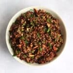 bowl of cranberry wild rice pilaf
