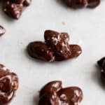 Chocolate covered almond clusters with sea salt
