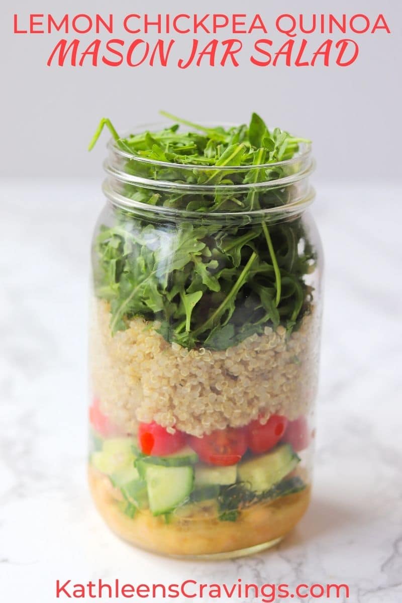 Lemon Chickpea & Quinoa Mason Jar Salads 