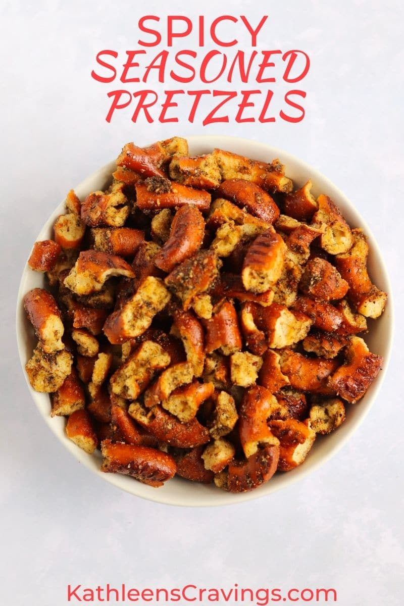 Bowl of spicy seasoned pretzel bites