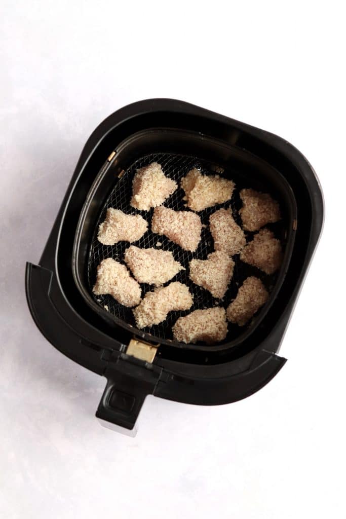 unbaked chicken nuggets in an air fryer