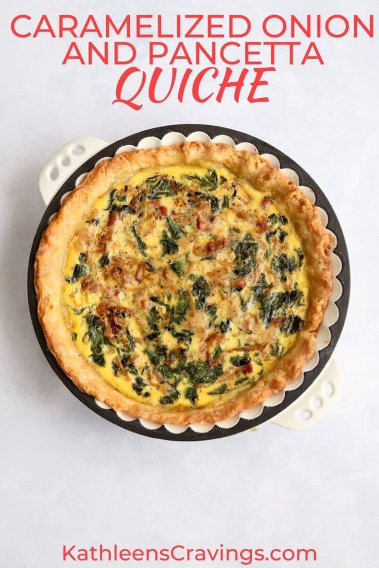 Caramelized Onion and Pancetta Quiche | Kathleen's Cravings