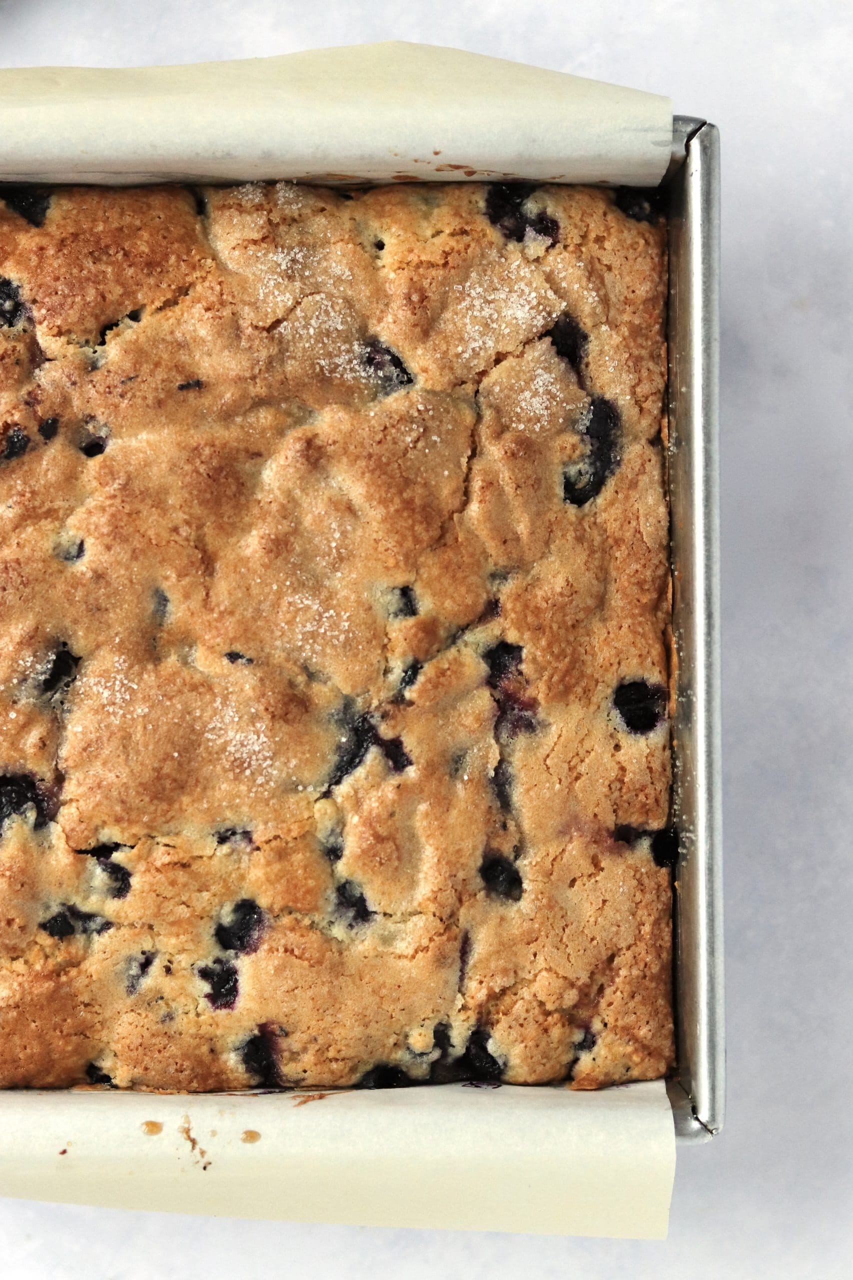 Baked breakfast cake in a pan.