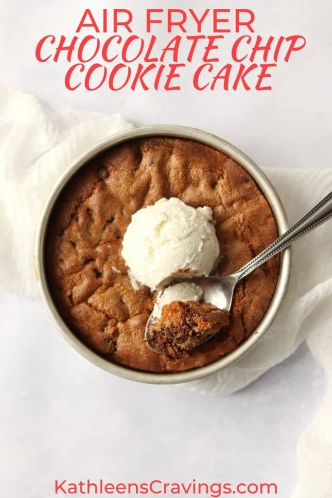 Air fryer chocolate chip cookie cake