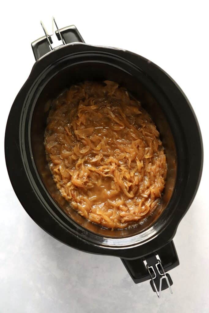 Caramelized onions in crockpot