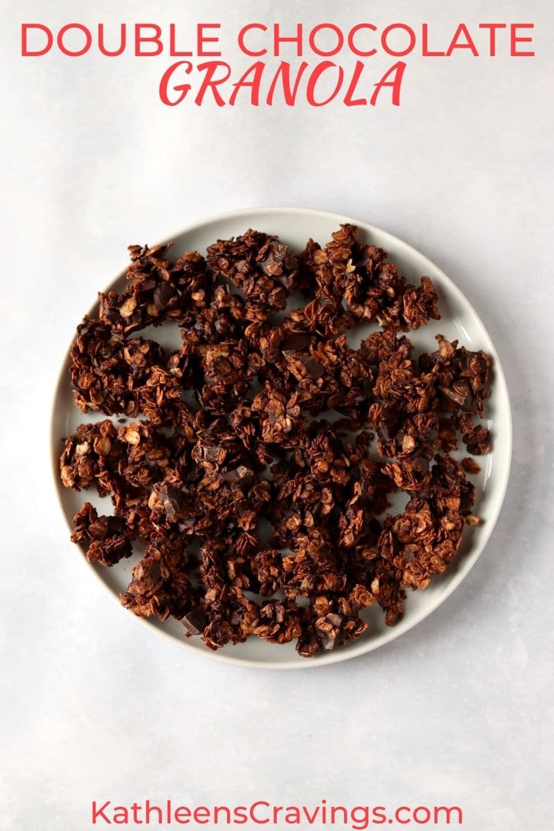 vegan chocolate granola clusters on a plate