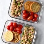 white bean tuna salad meal prep with crackers