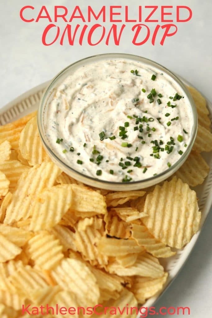 onion dip with potato chips