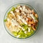 chicken Caesar Pasta Salad in a bowl