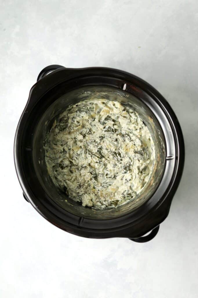 slow cooker spinach artichoke dip