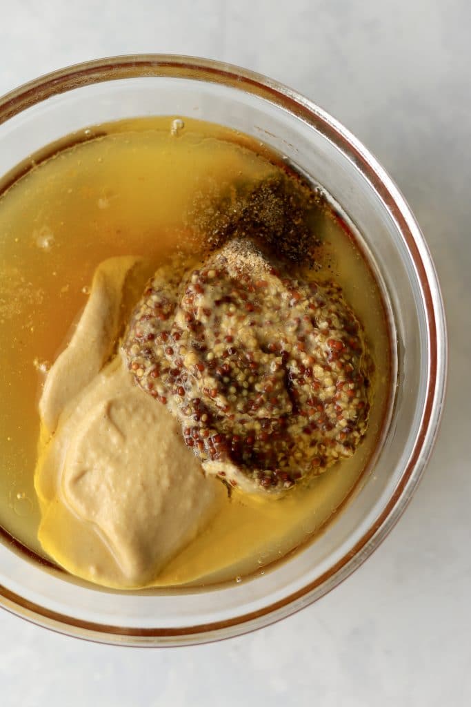 honey mustard dressing ingredients in a bowl