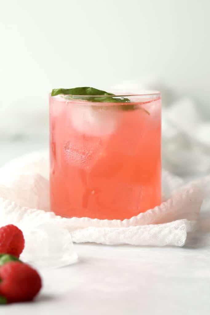 Raspberry tequila cooler on ice
