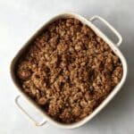 baked apple crisp with oat topping.
