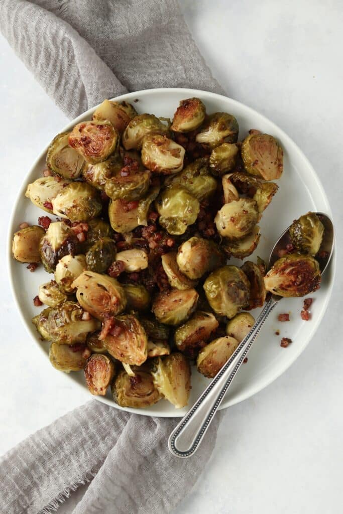 Roasted Brussels sprouts with pancetta
