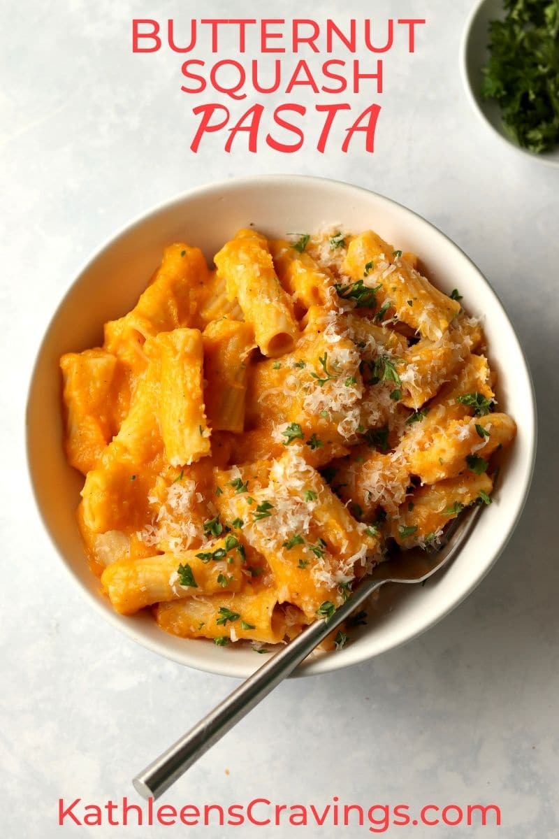 butternut squash pasta with Parmesan Cheese