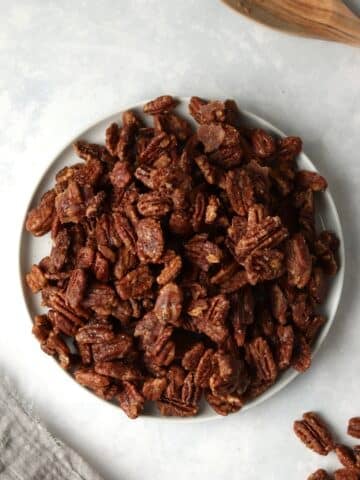 plate of candied pecans