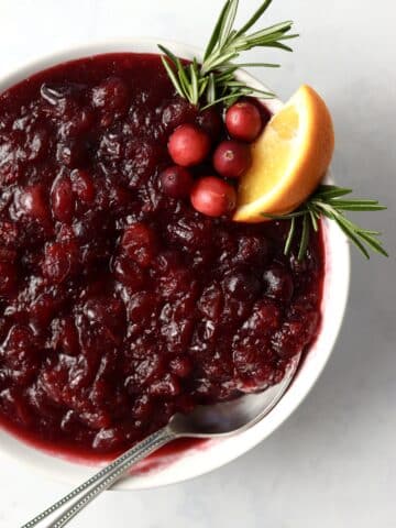 Thanksgiving cranberry sauce in bowl
