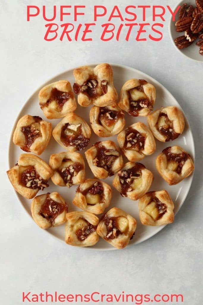 puff pastry Brie Bites on a plate