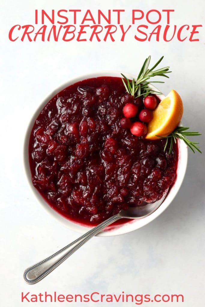 cranberry sauce with orange and rosemary in bowl