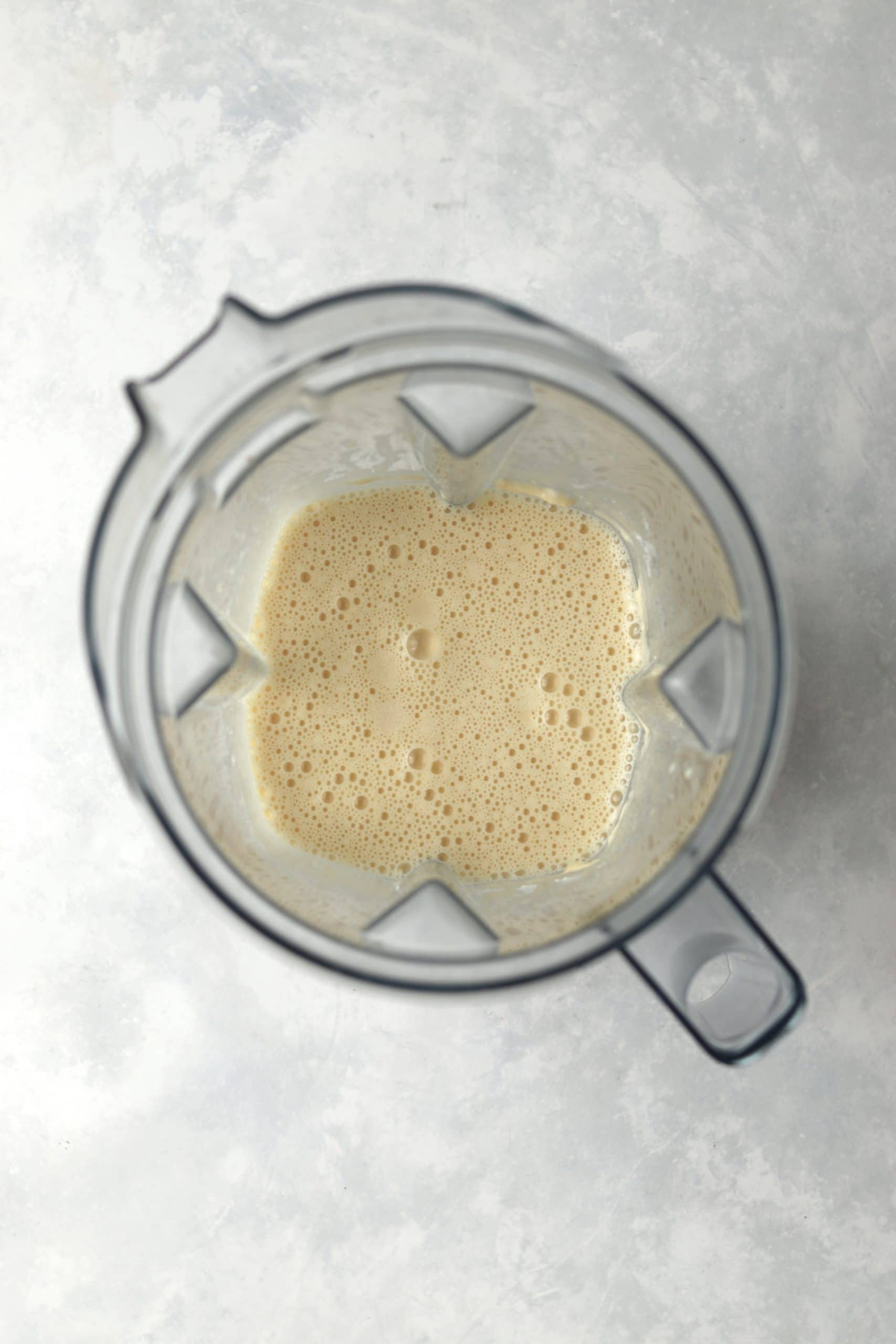dutch baby pancake batter in blender.
