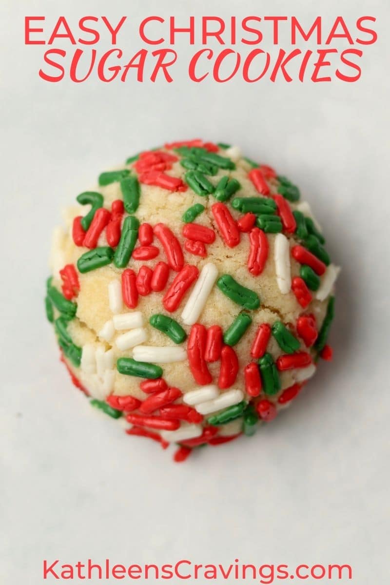 close up of one Christmas sugar cookie