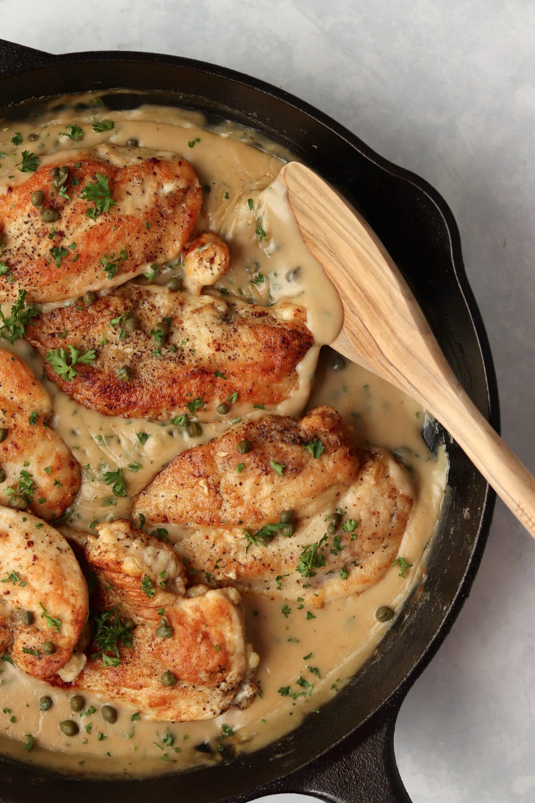 easy chicken piccata in pan