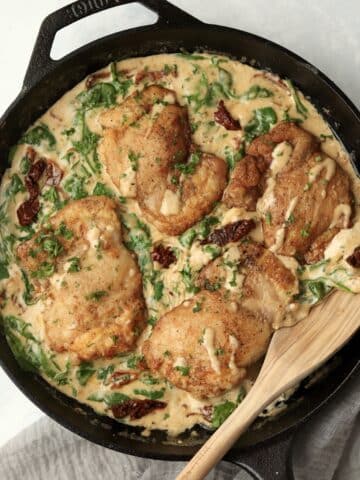 chicken thighs with creamy sun dried tomato sauce