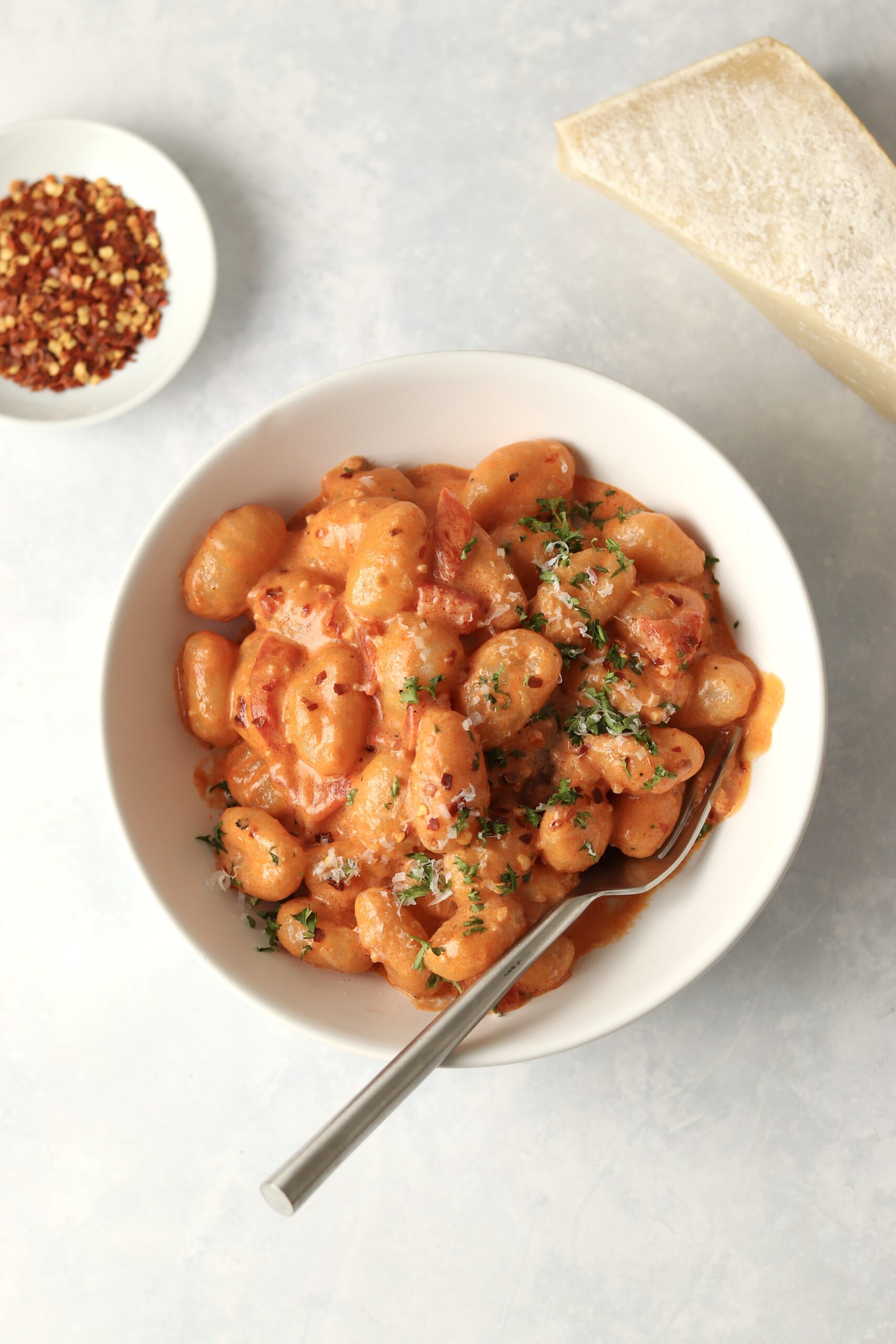 creamy gnocchi with Parmesan Cheese