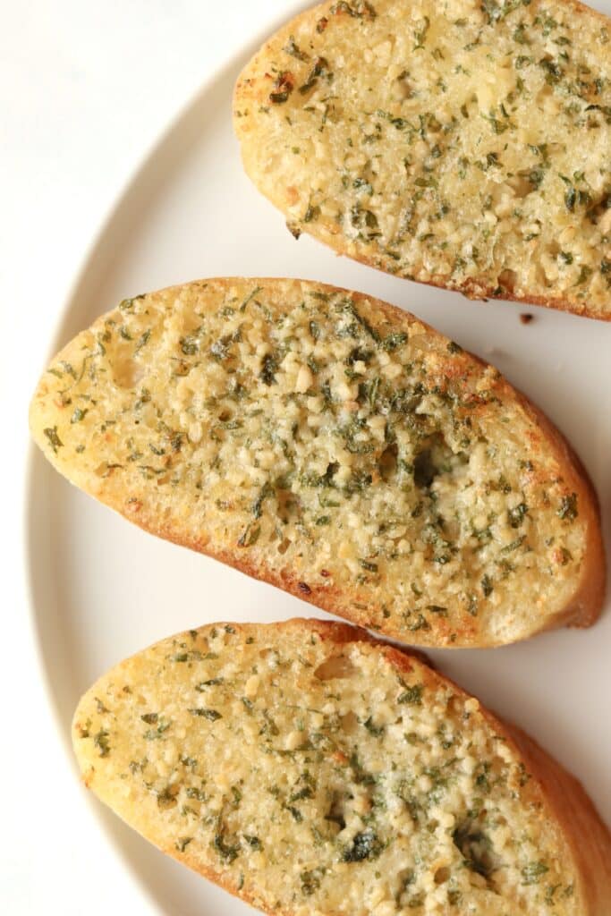cheesy garlic bread with herbs