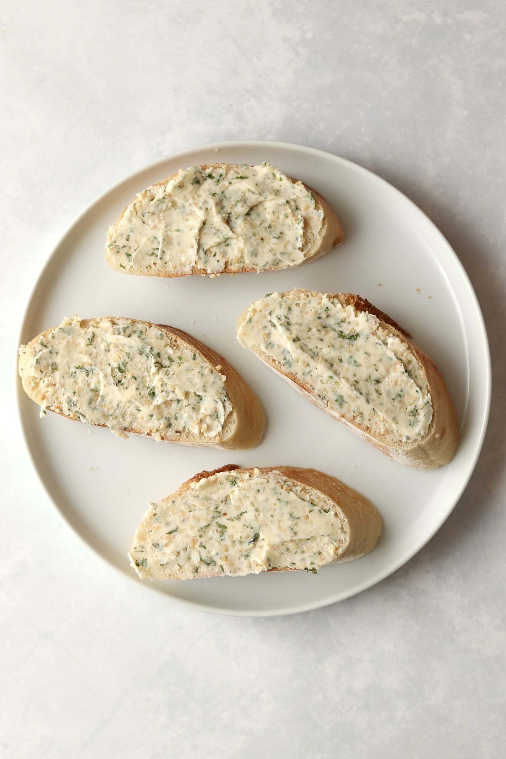 bread slices with garlic butter