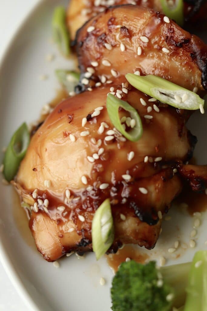 chicken thighs with sesame seeds and green onions