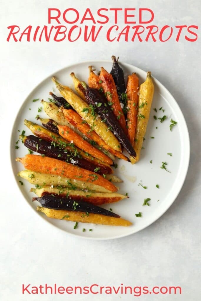 roasted rainbow carrots on a plate