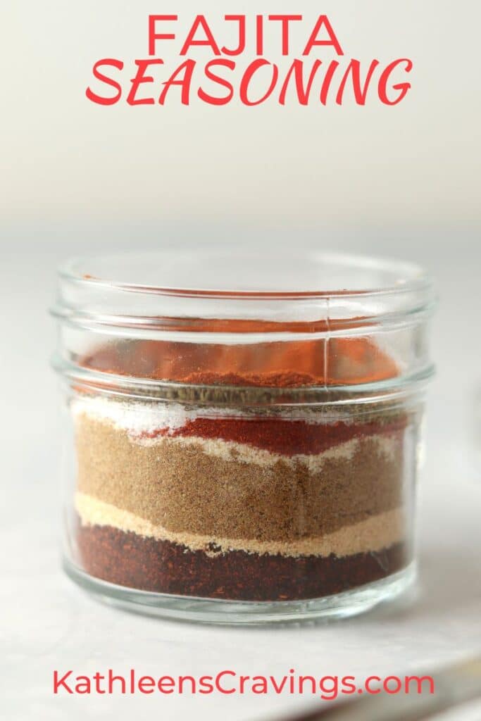 fajita spices layered in a jar