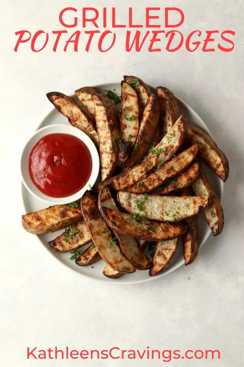 grilled potato wedges on a plate
