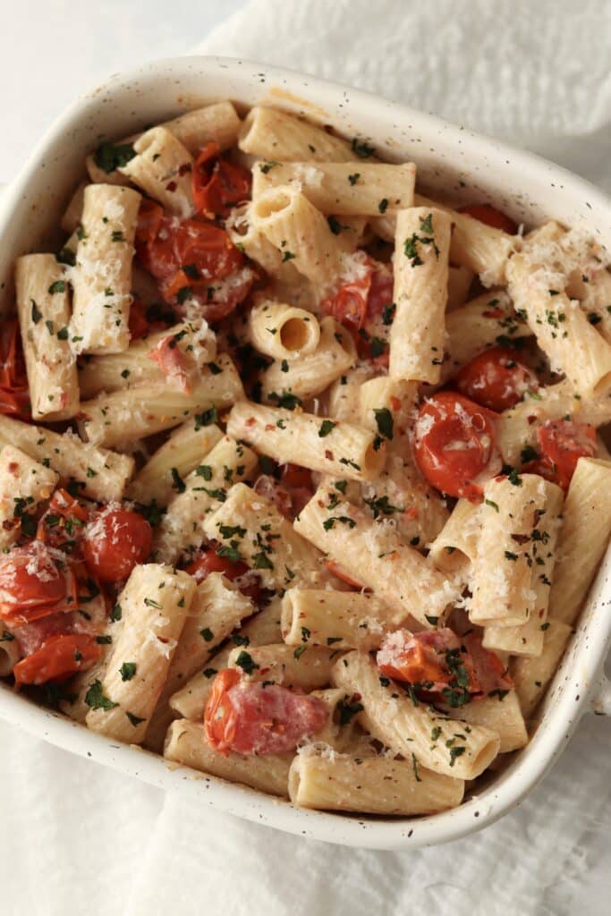 Boursin tomato pasta with basil