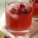 christmas gin cocktail with cranberries
