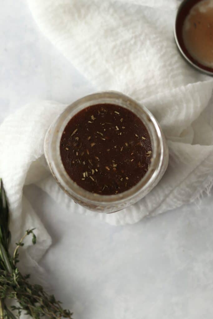 maple balsamic dressing for salads in a jar