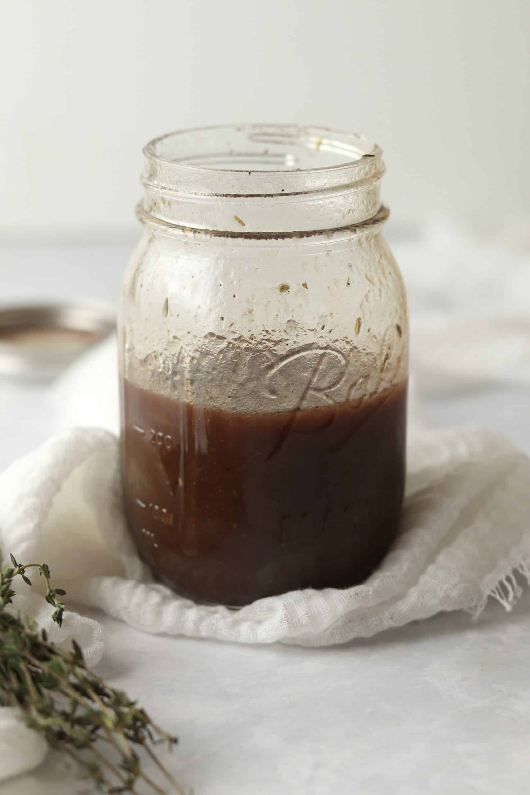 maple balsamic salad dressing with rosemary and thyme.