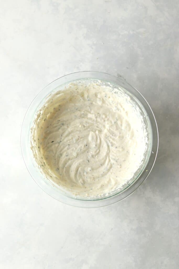 whipped ricotta dip in bowl