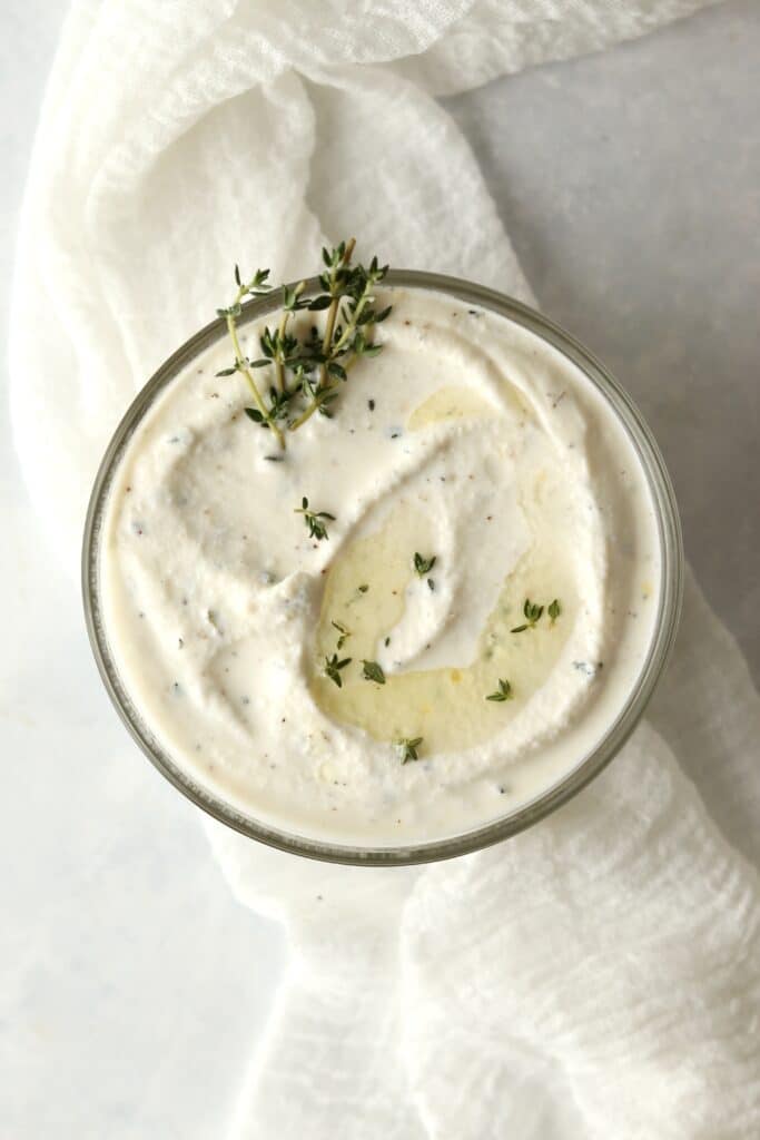 whipped honey ricotta dip with thyme